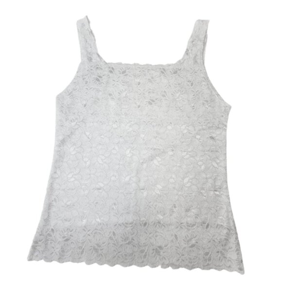White Lace Tank Top Lace Camisole Wide Straps Lace Top  Sizes M  L  XL - Picture 4 of 11
